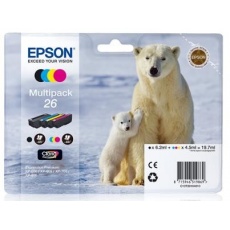 EPSON ink čer+bar "Lední medvěd" CLARIA Premium 26 - multipack (CMYK)
