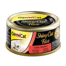 SHINY CAT filet tunak s lososem 70g konzerva SHINY CAT filet tunak s lososem 70g konzerva