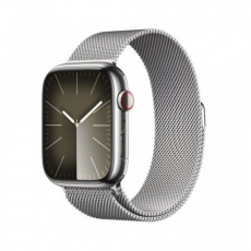 APPLE Watch Series 9 GPS + Cellular 45mm Silver Stainless Steel Case with Silver Milanese Loop APPLE Watch Series 9 GPS + Cellular 45mm Silver Stainless Steel Case with Silver Milanese Loop