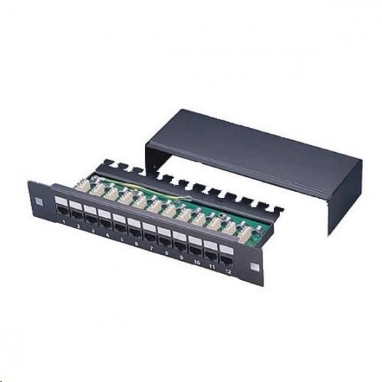 10" Patch panel XtendLan 12port, STP, Cat5E, krone, černý