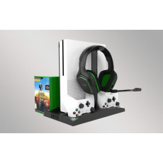 iPega PG-XB007 multifunkční stojan s nabíjením pro XBOX ONE, XBOX ONE X, XBOX ONE S a příslušenství, černý