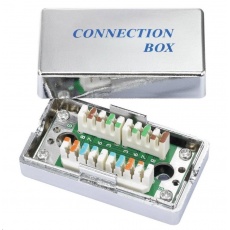 Spojovací box STP Cat5E narážecí, stříbrná Spojovací box STP Cat5E narážecí, stříbrná