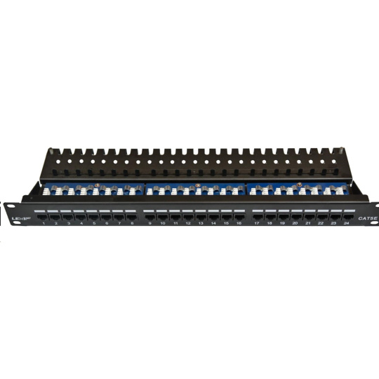 19" Patch panel LEXI-Net 24port, CAT5E UTP horní zářez
