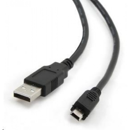 GEMBIRD Kabel USB 2.0 A-Mini B (5pin) propojovací, zlacené kontakty, 1,8m, černý