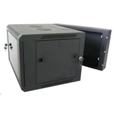 XtendLan 19" dvoudílný nástěnný rozvaděč 12U 600x550, nosnost 60 kg, skleněné dveře, svařovaný,černý