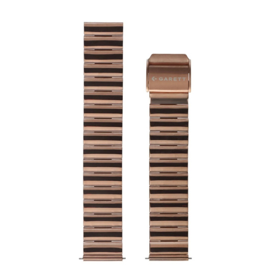 Garett řemínek 18 mm, zlatorůžový kovový,  typ Solid rose gold
