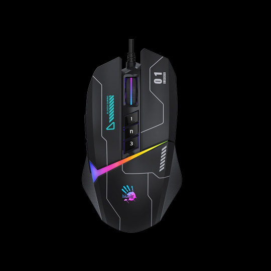 A4tech Bloody Myš W60 Max Activated, podsvícená herní myš, 12000 DPI, USB, Černá