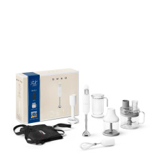 Smeg HBF12WHEU, tyčový mixér s příslušenstvím a kuchyňský robot HBF01, 700 W, 14850 RPM, turbo, 50's Style, bílá Smeg HBF12WHEU, tyčový mixér s příslušenstvím a kuchyňský robot HBF01, 700 W, 14850 RPM, turbo, 50's Style, bílá