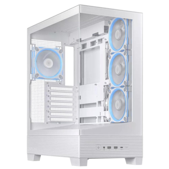 ASUS case A31 PLUS TG ARGB, Mid Tower, Průhledná bočnice, 4x120mm ARGB Fan, ARGB Hub, bílá