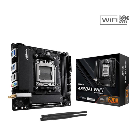 ASRock MB Sc AM5 A620AI WIFI AMD A620A, 2xDDR5, 1xHDMI, WIFI ASRock MB Sc AM5 A620AI WIFI AMD A620A, 2xDDR5, 1xHDMI, WIFI