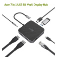 ACER  7in1 USB4 8K Multi Display hub: 1 x HDMI + 1 DP + 2 x USB3.2 + 1 x USB C + 1 x RJ45 + 1 x 3.5mm audio port