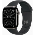 Apple Watch Series 11 GPS + Cellular 42mm Slate Titanium Case with Black Sport Band - M/L