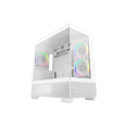 DEEPCOOL Case CG380 3F WH, mATX, ARGB, Průhledná bočnice, 3x120mm Fan, bílá