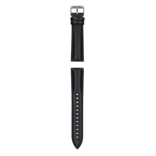 Garett řemínek 20 mm, černá kůže se stříbrným zapínáním