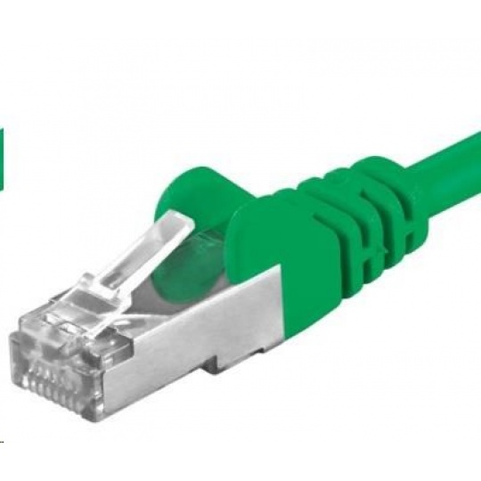 PREMIUMCORD Patch kabel CAT6a S-FTP, RJ45-RJ45, AWG 26/7 10m zelená