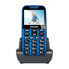 EVOLVEO EasyPhone XD, mobilní telefon pro seniory s nabíjecím stojánkem (modrá barva)