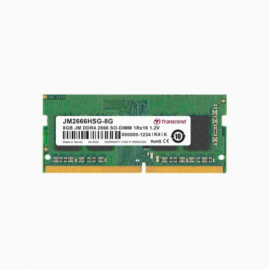 TRANSCEND SODIMM DDR4 8GB 2666MHz 1Rx16 1Gx16 CL19 1.2V