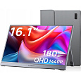 Arzopa Z3FC Portable Monitor 16.1" 180hz IPS 2K 1440P Metal Housing Přenosný monitor + pouzdro, šedý