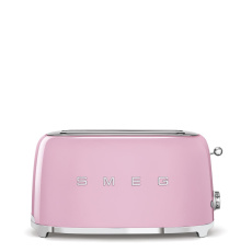Smeg TSF02PKEU, toustovač / topinkovač, 4 toasty, 6 úrovní opékání, zásuvka na drobky, styl. 50. let, růžový