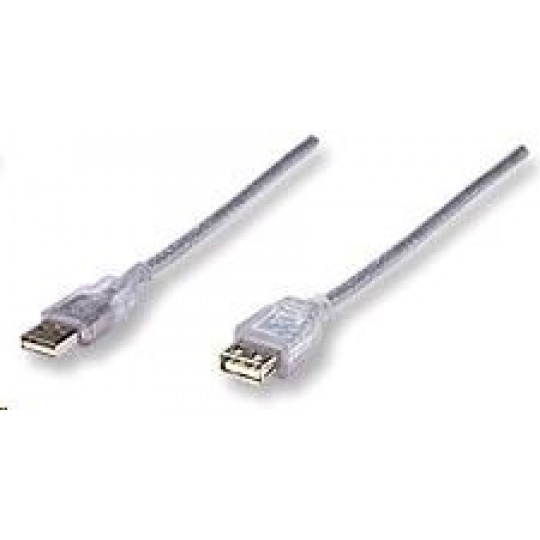 MANHATTAN Kabel USB 2.0 A-A prodlužovací 4,5m (stříbrný)