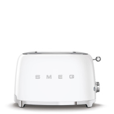 Smeg TSF01WHEU toustovač / topinkovač, 2 toasty, 6 úrovní opékání, zásuvka na drobky, styl. 50. let, bílý