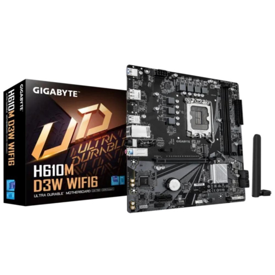GIGABYTE MB Sc LGA1700 H610M D3W WIFI6, Intel H610, 2xDDR5, 1xHDMI, 1xDP, Wifi, mATX GIGABYTE MB Sc LGA1700 H610M D3W WIFI6, Intel H610, 2xDDR5, 1xHDMI, 1xDP, Wifi, mATX