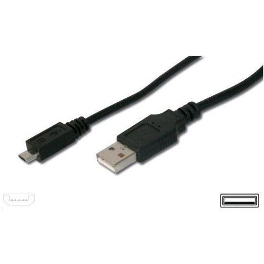 PREMIUMCORD Kabel USB 2.0 A-Micro B propojovací 0,2m (černý)