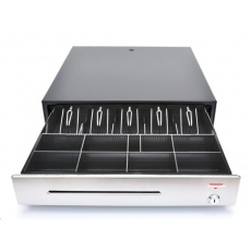 Virtuos pokladní zásuvka C430C, 9-24V, s kabelem 24V, kovové držáky bankovek, nerez. panel, černá Virtuos pokladní zásuvka C430C, 9-24V, s kabelem 24V, kovové držáky bankovek, nerez. panel, černá