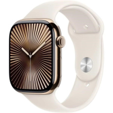 Apple Watch Series 10 GPS + Cellular 46mm Gold Titanium Case with Starlight Sport Band - M/L Apple Watch Series 10 GPS + Cellular 46mm Gold Titanium Case with Starlight Sport Band - M/L