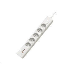 Viking síťová prodlužovací zásuvka YC53, 5x AC 230V, 1x USB-A, 2x USB-C, délka 1,5 m, bílá Viking síťová prodlužovací zásuvka YC53, 5x AC 230V, 1x USB-A, 2x USB-C, délka 1,5 m, bílá