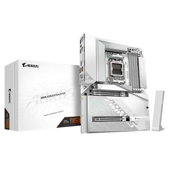 GIGABYTE MB Sc AM5 B850 AORUS STEALTH ICE, AMD B850, 4xDDR5, 1xHDMI GIGABYTE MB Sc AM5 B850 AORUS STEALTH ICE, AMD B850, 4xDDR5, 1xHDMI