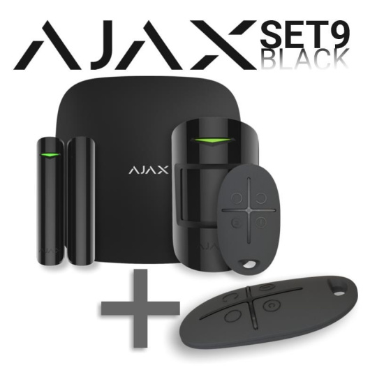 SET 9 - Ajax StarterKit black + Ajax SpaceControl black - ZDARMA