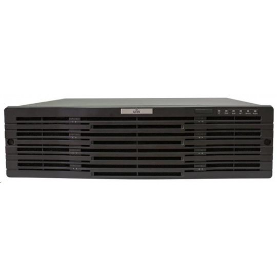 Uniview NVR, 128 kanálů, H.265, 16xHot-Swap HDD, RAID,12Mpix (384/384Mbps), 2xHDMI + VGA, 4xUSB, 2xMiniSAS, 2xSFP, audio