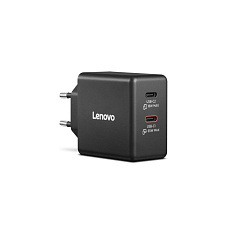 LENOVO napájecí adaptér Dual USB-C 65W GaN Charger Black - EU LENOVO napájecí adaptér Dual USB-C 65W GaN Charger Black - EU