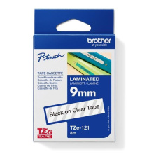 BROTHER TZE121 - kazeta TZ šířky 9mm, laminovaná TZE-121, průsvitná/černé písmo BROTHER TZE121 - kazeta TZ šířky 9mm, laminovaná TZE-121, průsvitná/černé písmo