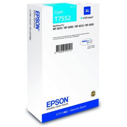 EPSON Ink bar WF-8xxx Series Ink Cartridge XL Cyan - 4000str. (39 ml)