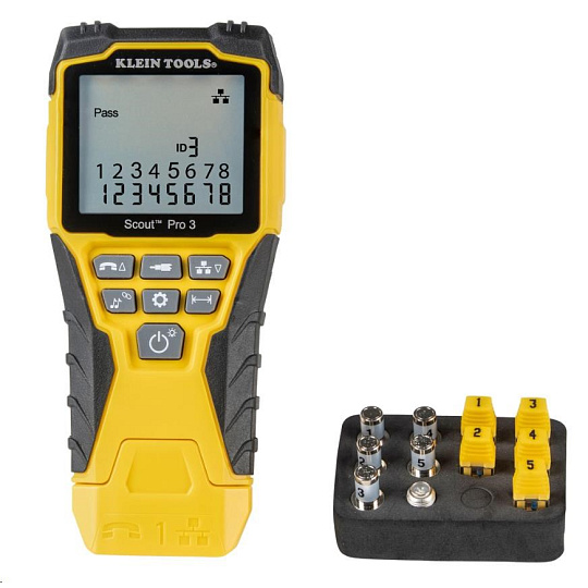 KLEIN TOOLS - VDV Scout® Pro 3 Tester Kit - 5x RJ45, 5x F-konektor KLEIN TOOLS - VDV Scout® Pro 3 Tester Kit - 5x RJ45, 5x F-konektor