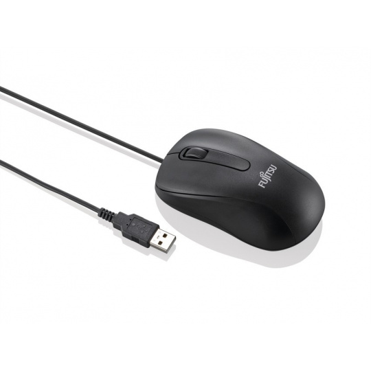 FUJITSU myš M520 USB, 1000 dpi, optická mouse, 1.8m kabel - černá  / BALENÍ OBSAHUJE 10ks MYŠÍ /