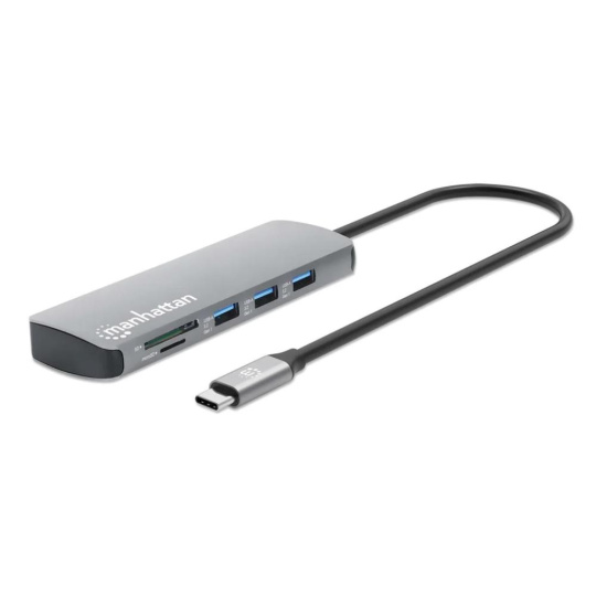 MANHATTAN Dokovací stanice USB-C 9v1, HDMI, USB-C 3.0, USB-C PD 100W, 3xUSB-A 3.0, SD/microSD, RJ45
