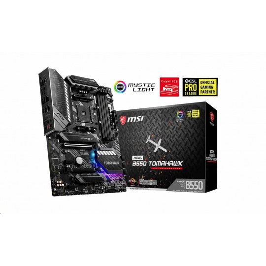 MSI MB Sc AM4 MAG B550 TOMAHAWK, AMD B550, 4xDDR4, VGA, ATX