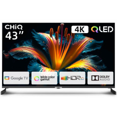 CHiQ U43QM8E TV 43", QLED, Google TV, Frameless, Dolby Audio, dbx-tv, nový design podstavce vzorek DEMO CHiQ U43QM8E TV 43", QLED, Google TV, Frameless, Dolby Audio, dbx-tv, nový design podstavce vzorek DEMO