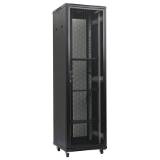 XtendLan 19" stojanový rozvaděč 47U 600x1000, nosnost 1000kg, perforované dveře i záda, kolečka, rozložený, černý