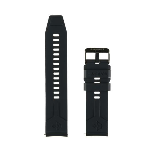Garett řemínek 22 mm, černý silikonový