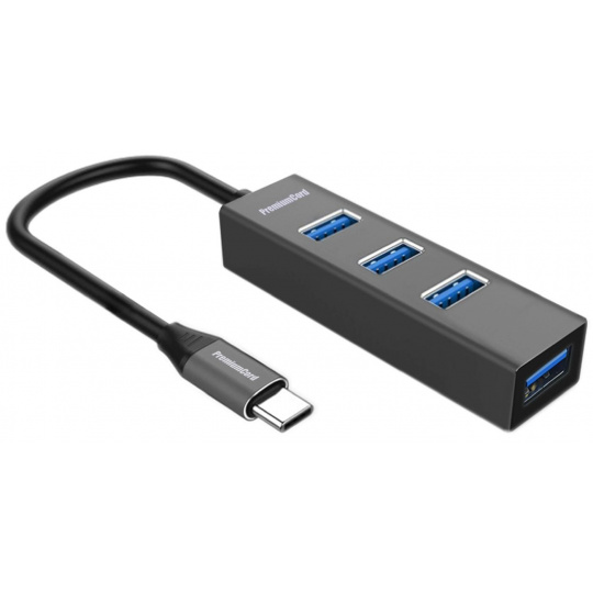 PremiumCord 5G SuperSpeed USB Hub Type C na 4x USB 3.2 Gen 1