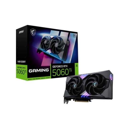 MSI VGA NVIDIA GeForce RTX 5060 Ti 16G GAMING OC, RTX 5060 Ti, 16GB GDDR7, 3xDP, 1xHDMI