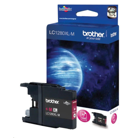 BROTHER INK LC-1280XLM, purpurový inkoust pro MFC-J6910DW, 1 200 str.