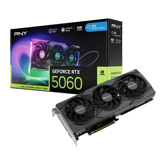 PNY VGA Nvidia GeForce RTX 5060 8GB ARGB, RTX 5060, 8GB GDDR7, 3xDP, 1xHDMI PNY VGA Nvidia GeForce RTX 5060 8GB ARGB, RTX 5060, 8GB GDDR7, 3xDP, 1xHDMI