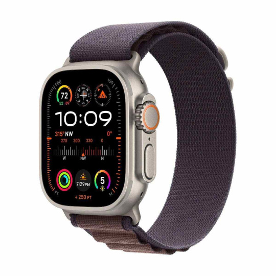 APPLE Watch Ultra 2 GPS + Cellular, 49mm Titanium Case with Indigo Alpine Loop - Medium