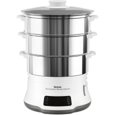 Tefal VC502D10 Convenient Series Deluxe parní hrnec, 900 W, 9 l, 5 programů, časovač, displej, bílý Tefal VC502D10 Convenient Series Deluxe parní hrnec, 900 W, 9 l, 5 programů, časovač, displej, bílý