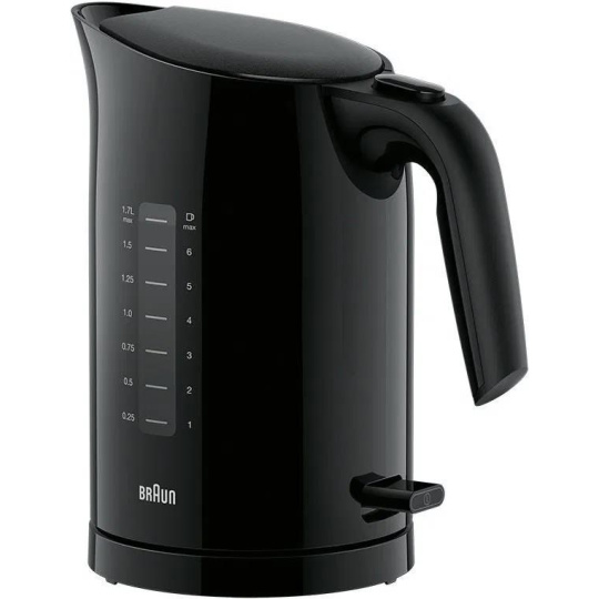 Braun WK 3100 BK PurEase rychlovarná konvice, 2200 W, otočná základna, 1.7 l, automatické vypnutí, černá